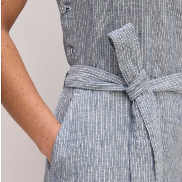 NWOT Everlane Linen Side-Button Jumpsuit - Picture 2 of 7